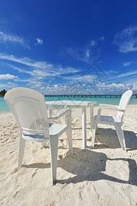 热带热带沙滩椅 海洋 绿松石 太阳 蓝色的 天堂图片
