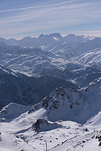 寒冬美丽的山地风景 滑雪 蓝色的 高山 阿尔卑斯山 寒冷的图片