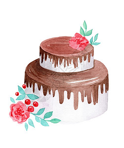 白色背景的巧克力拖鞋和红花装饰 生锈的婚礼甜点图片