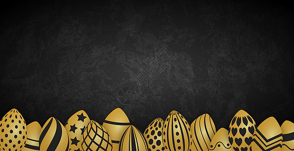 复活节背景模板 配有喜庆金黄色黄蛋 横幅 复活节快乐图片