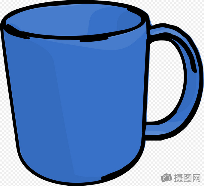 蓝色水杯