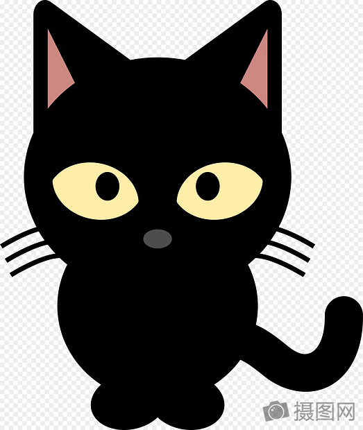 黑色小猫卡通背影头像