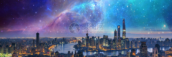 璀璨星空海报背景图图片