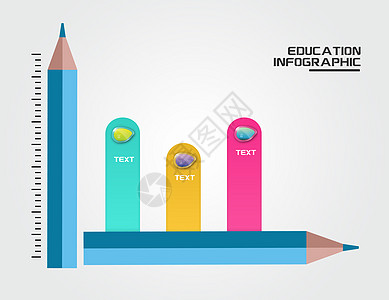 条形图创意铅笔信息图设计图片