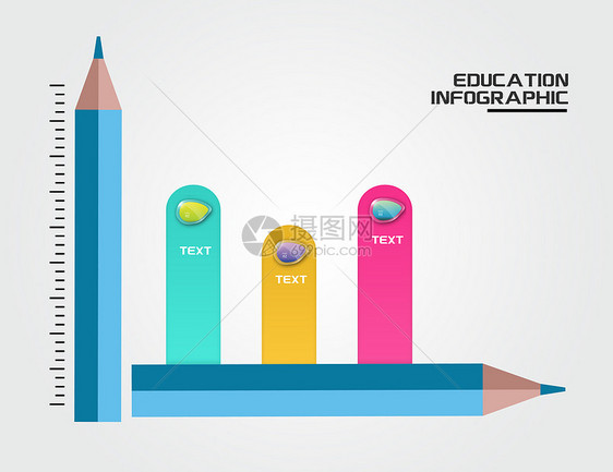 创意铅笔信息图图片