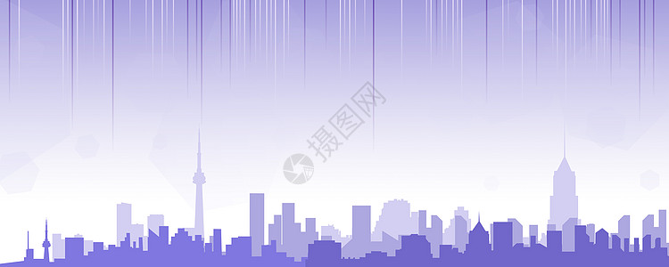 高端紫色海报城市矢量背景素材设计图片