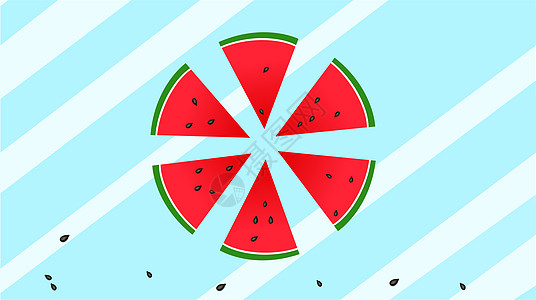 水果矢量一片片西瓜设计图片