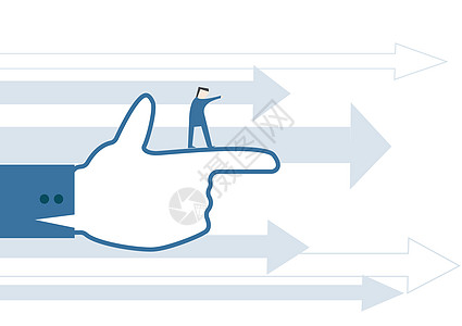 箭头指向目标向前商务人物插画