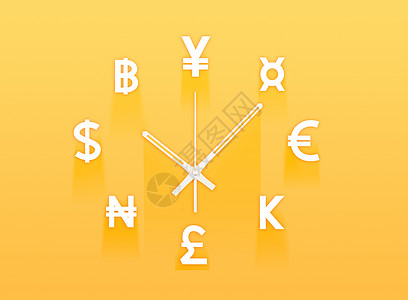 涨货币概念时钟设计图片