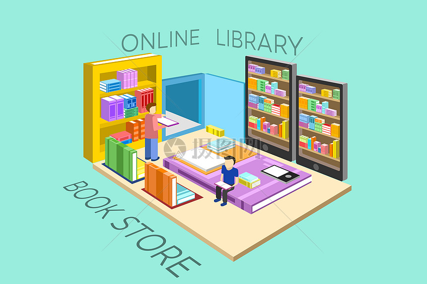 在线图书馆素材图片素材_免费下载_ai图片