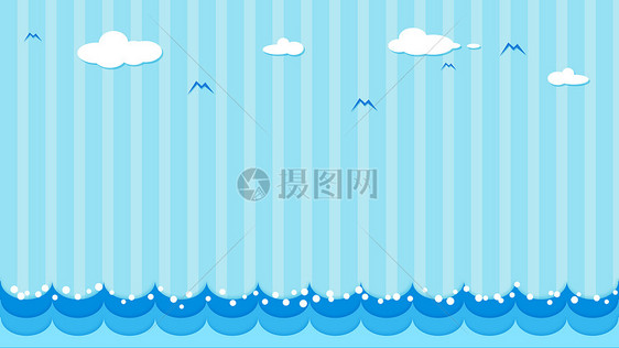 清新海洋风小插画背景图片