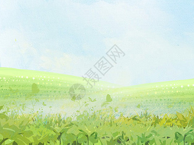 草地插画背景图片