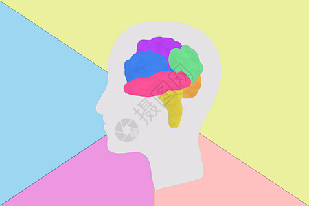 人脑思维色彩组合背景图片
