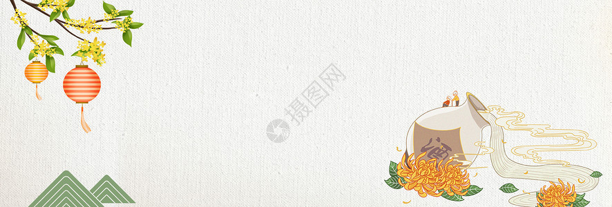 桂花灯笼中秋节背景图片