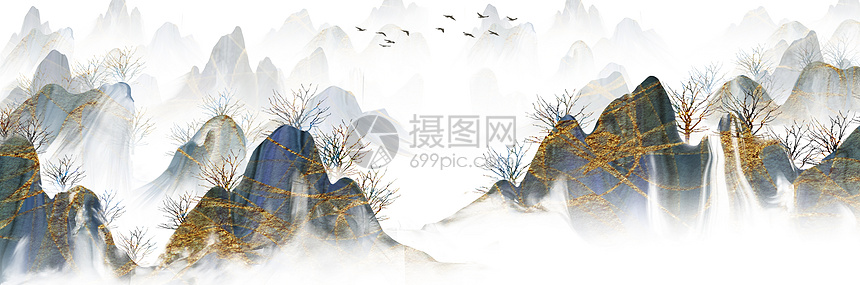 山水风景矢量素材图片