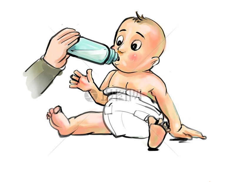 喝奶的婴儿图片