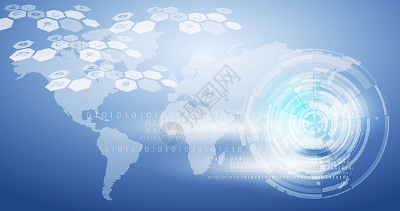 安全生产月展板全球信息数字化科技背景设计图片