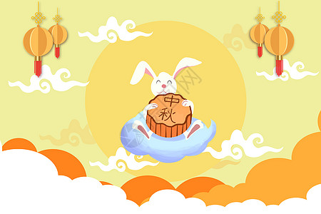 月饼手绘中秋佳节背景设计图片