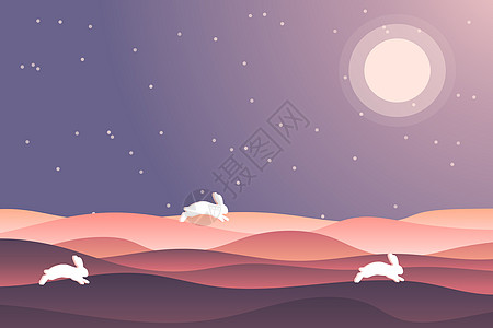 月亮手绘中秋佳节背景设计图片