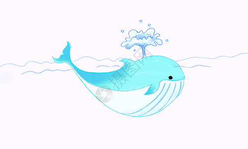 手绘可爱鲸鱼插画背景插画