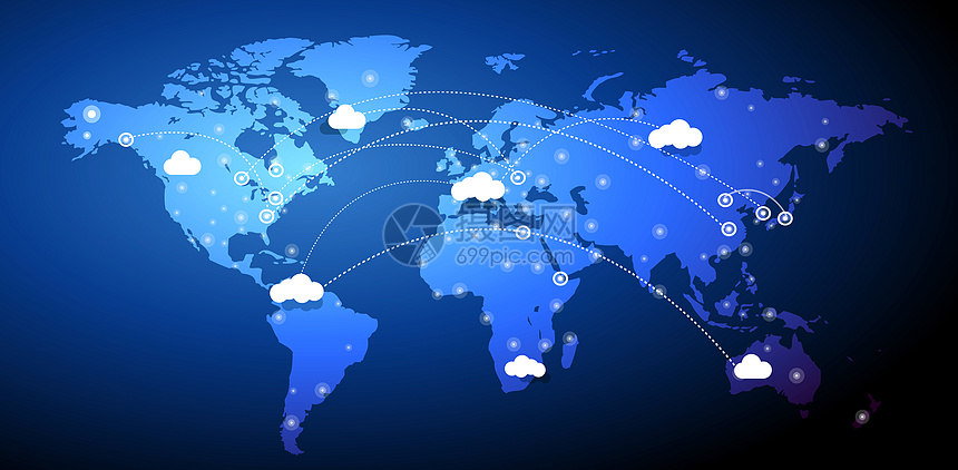 全球化云端信息科技背景图片