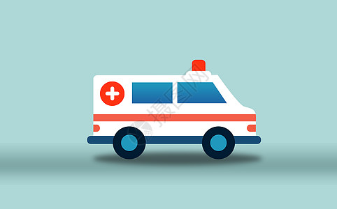 红十字医疗救护车插画