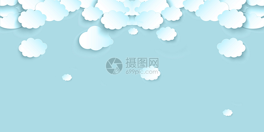 清新蓝色云朵背景图片