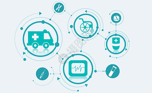 医学医疗生物科技扁平化矢量图插画