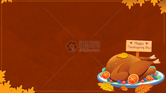 感恩节火鸡插画图片