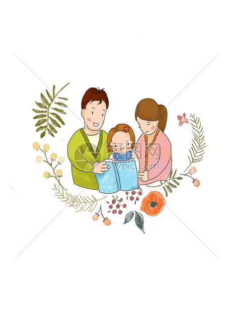 唯美图片 人物情感 看书的父母和孩子psd  分享: qq好友 微信朋友圈