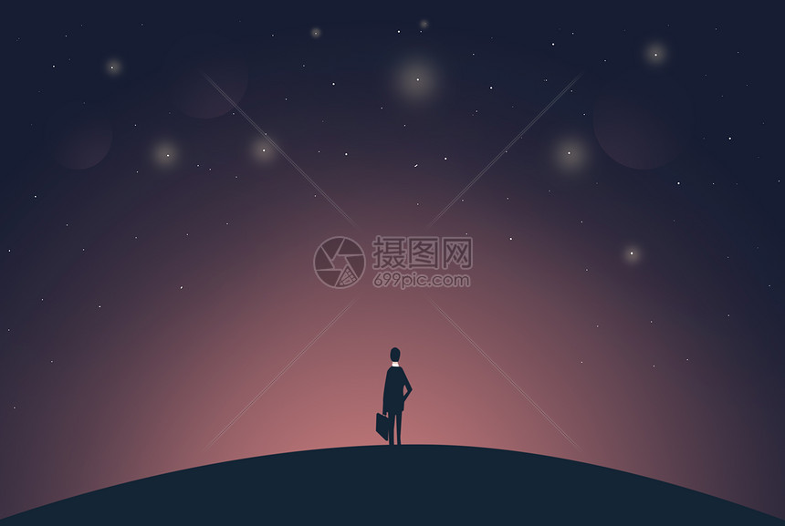 夜空下的商务人士图片