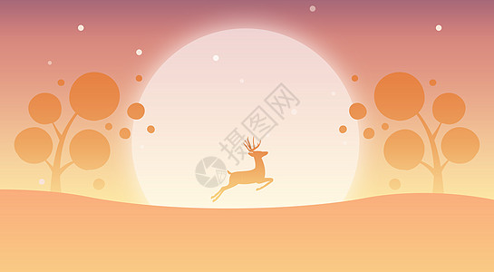 麋鹿扁平插画图片