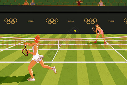网球比赛插画图片