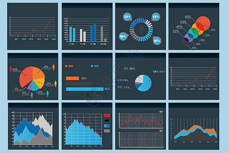 数据图表信息图表、科技感信息图高清图片