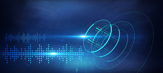 大数据banner空间体波音科技背景设计图片