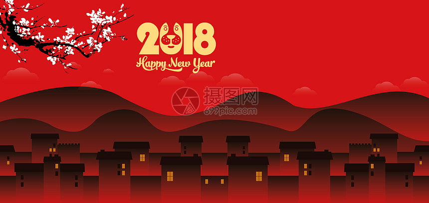 红色新年背景图片