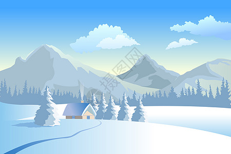 冬季插画小雪海报高清图片