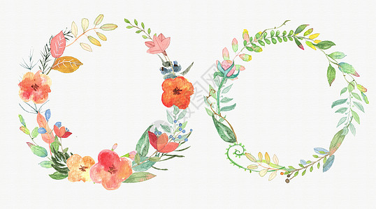 花环 边框水彩手绘花环高清图片