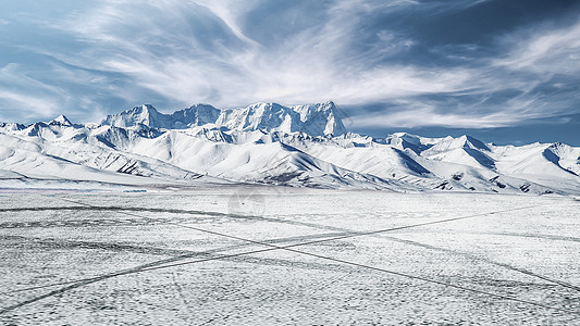 冬季雪花雪山背景设计图片