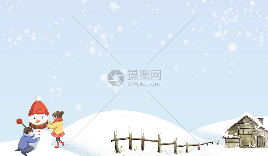 雪地里的房子图片