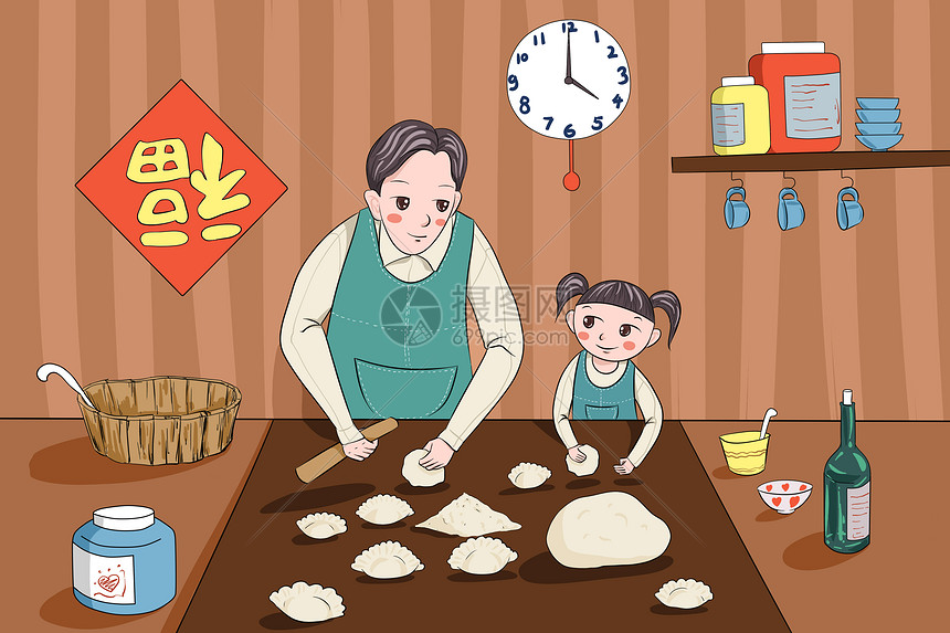 一起包饺子