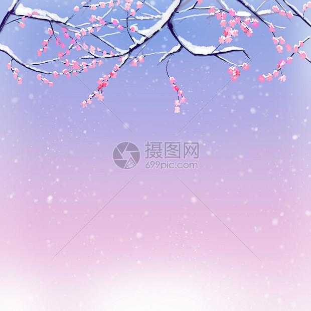 梅花雪景图片素材_免费下载_psd图片格式_VR