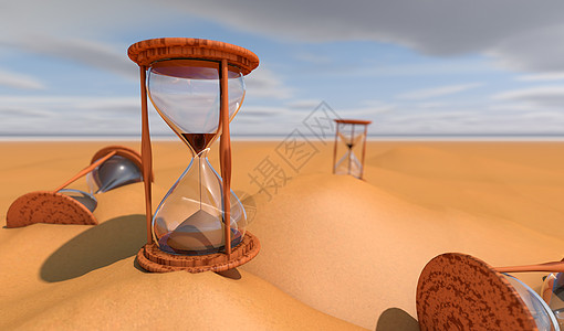 时间流失沙漠沙漏效果设计图片