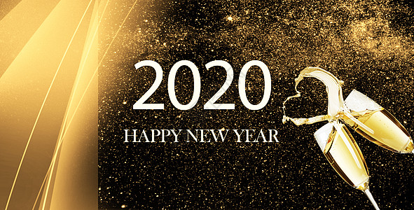 香槟酒杯2020新年快乐设计图片