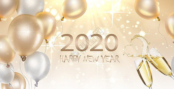 香槟2020庆祝新年设计图片