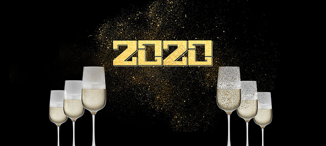 香槟酒杯2020跨年庆典设计图片