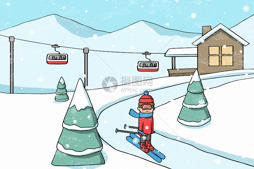 冬季滑雪风景图片