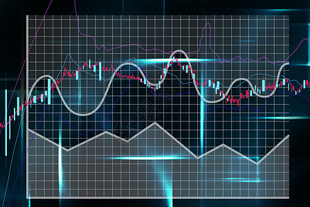 科技风边框元素股市数据背景设计图片