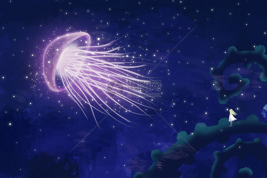 深海水母图片素材_免费下载_psd图片格式_VRF高清图片400089682