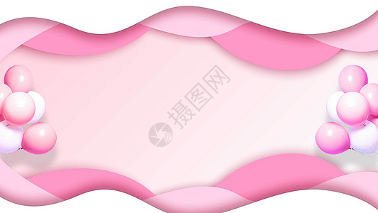 粉红气球情人节背景设计图片